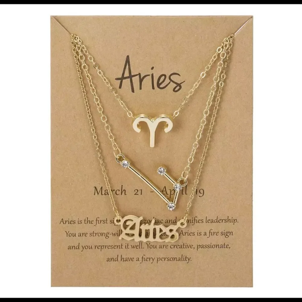 ARIES 3 PIECE SET ZODIAC, CONSTELLATION, SIGNATURE NECKLACES